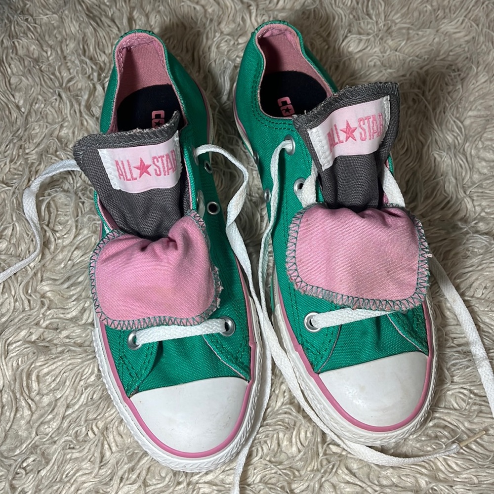 Low Converse Green, Pink and Grey